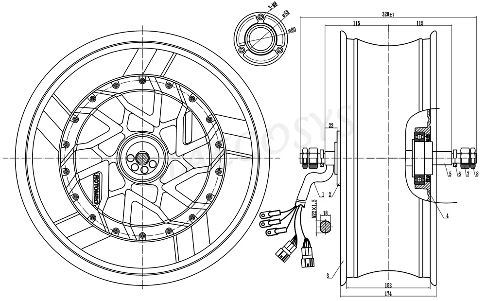 12000W Electric Motorcycle Hub Motor - QSMotor 17x6.0인치 70H 12000W V4 96V